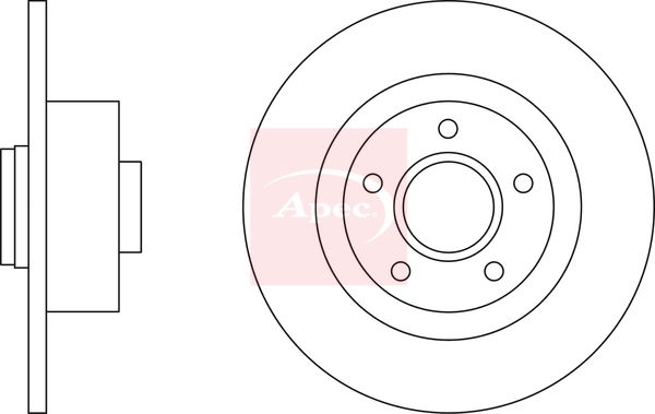 Apec 2 x Brake Disc Set Solid