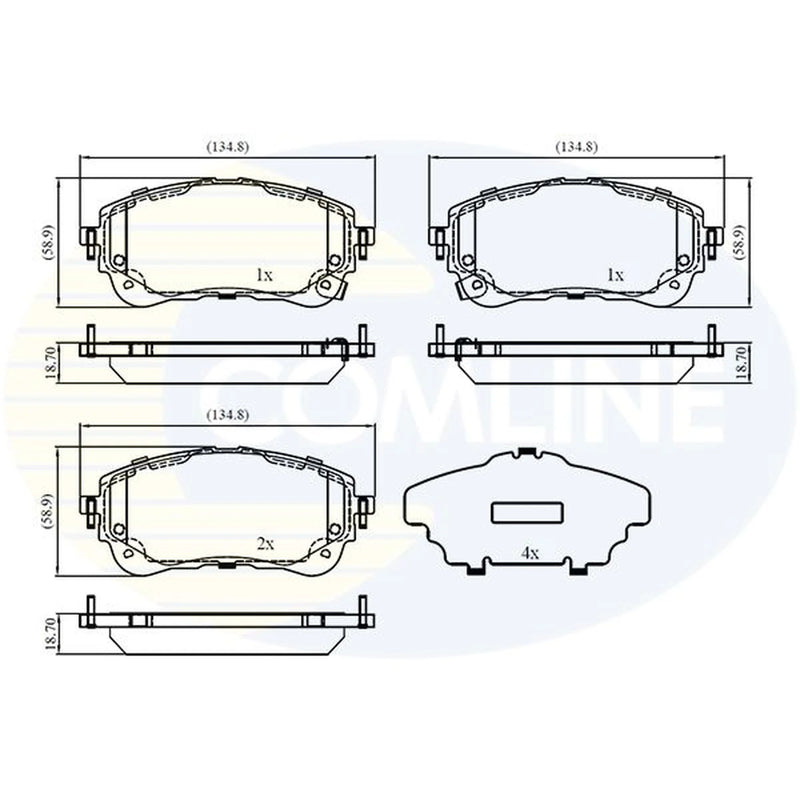 Comline 4 x Front Brake Pad Set CBP33072