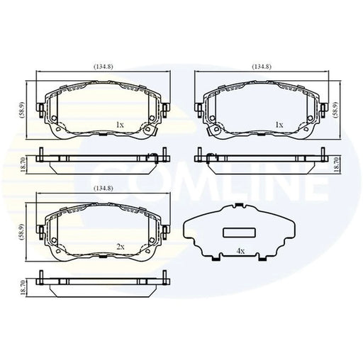 Comline 4 x Front Brake Pad Set CBP33072