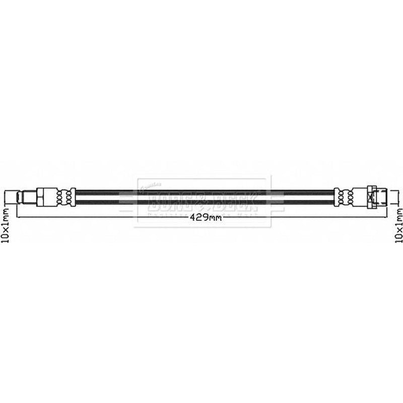 Borg & Beck Brake Hydraulic Hose Line Front Left BBH8389
