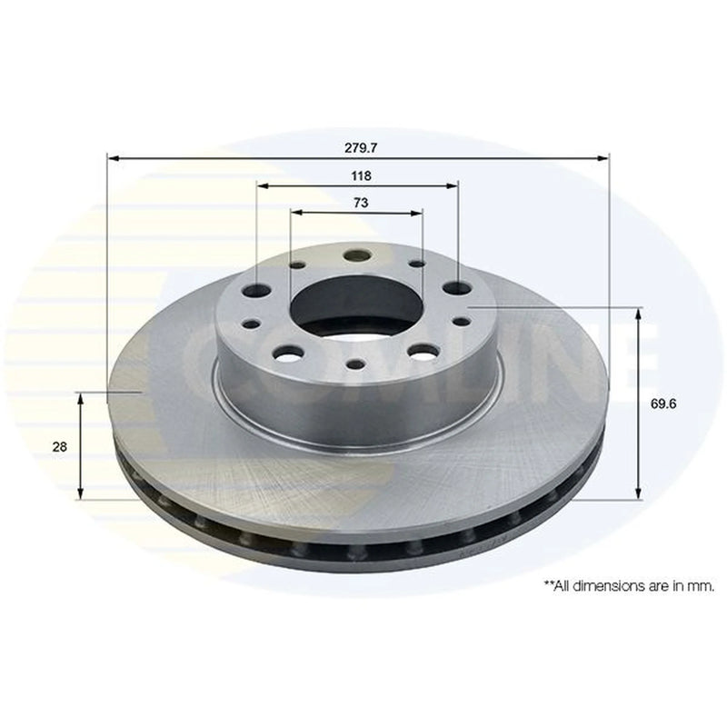 Comline 2 x Front Brake Discs ADC1571V