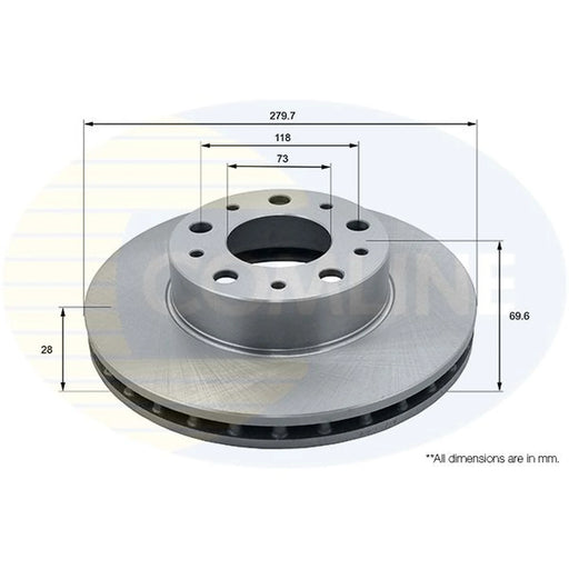 Comline 2 x Front Brake Discs ADC1571V