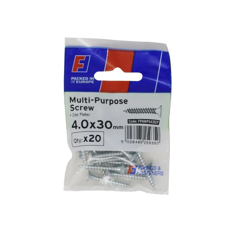 ForgeFix Multi-Purpose Pozi Screw CSK ST ZP 4.0 x ForgePack 20 25-70mm