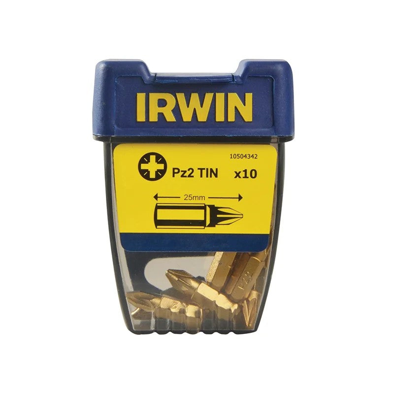 IRWIN® Screwdriver Bits Pozidriv PZ2 25mm Titanium (Pack 10) - 10504342
