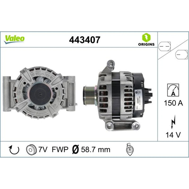 Valeo Car Alternator 12V 443407