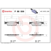Brembo 4 x Front Brake Pad Set P68059