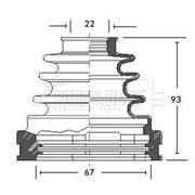 Borg & Beck Drive Shaft Bellow Kit Front Left BCB2728