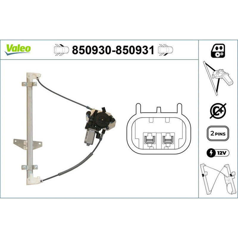 Valeo Electric Window Regulator Lifter Right Front 850931