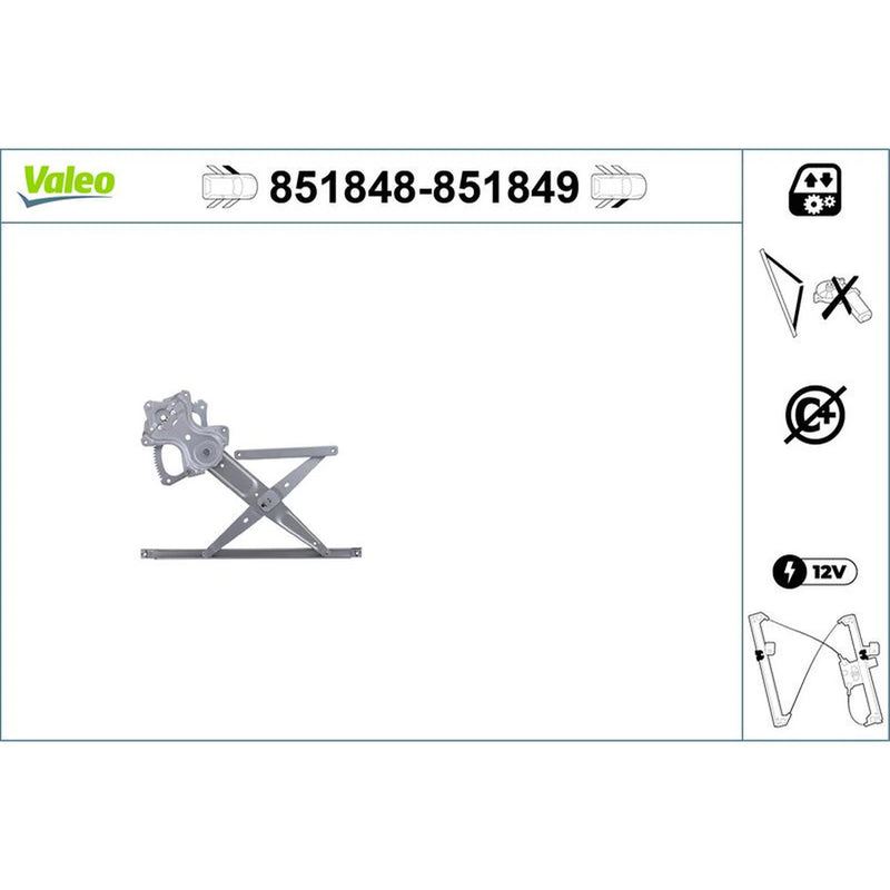 Valeo Electric Window Regulator Lifter Left Front 851848