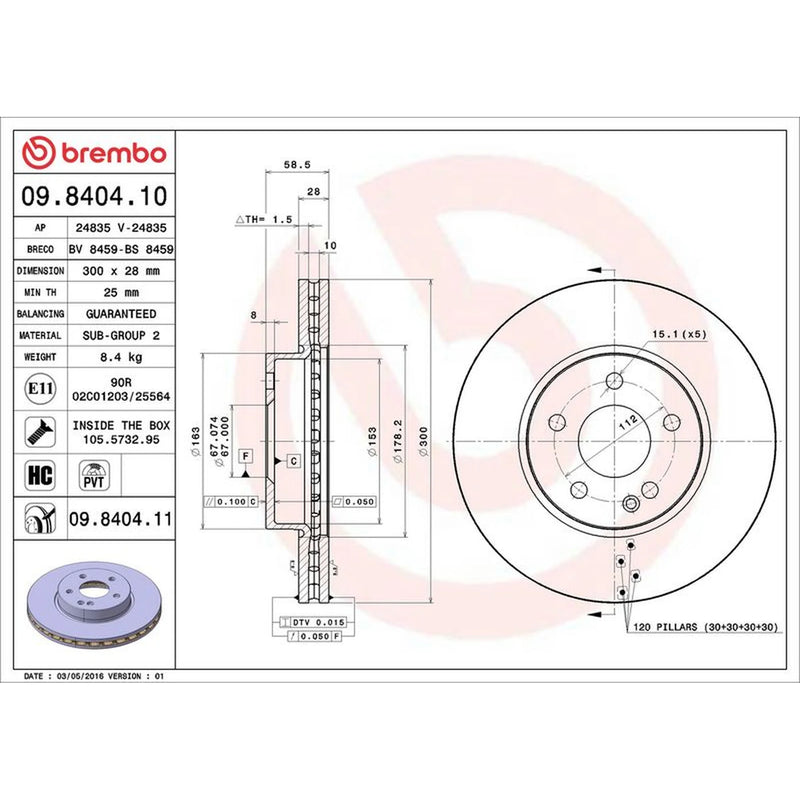 Brembo Front Brake Discs 09.8404.11