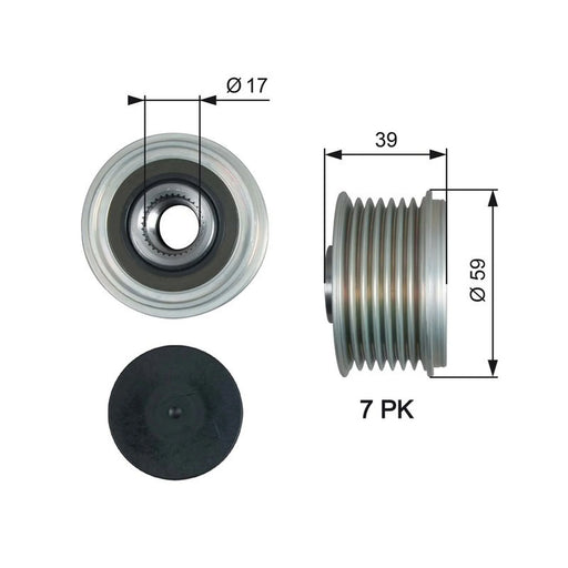 Gates Alternator Overrunning Freewheel Clutch OAP7189