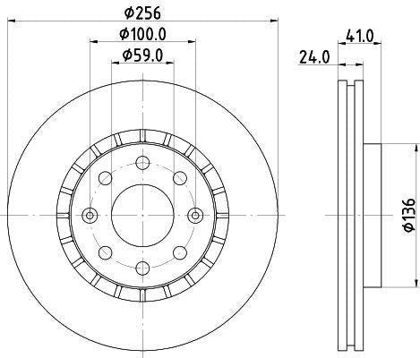 MINTEX Brake Disc Front Externally Vented Fits Chevrolet Aveo Aveo / Kalos MINTEX - Town Parts