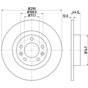 DON 2 x Solid Rear Brake Discs PCD13292