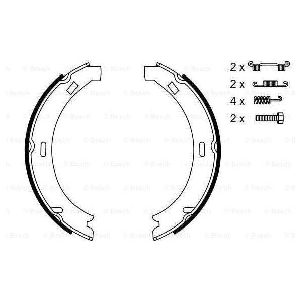 Bosch Brake Shoe Bs824 Fits Mercedes-Benz C C180 Kompressor - 1.8 - 02-07 098648 Bosch  - Town Parts