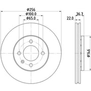 DON 2 x Externally Vented Front Brake Discs PCD21732