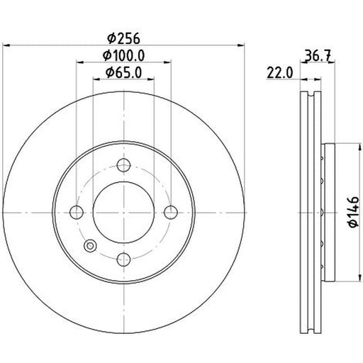 DON 2 x Externally Vented Front Brake Discs PCD21732