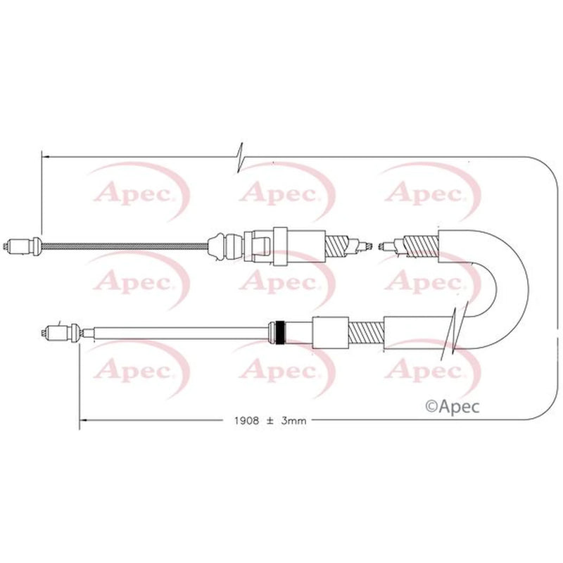 Apec Handbrake Cable Left Rear CAB1410