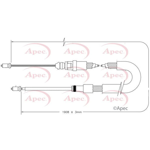 Apec Handbrake Cable Left Rear CAB1410