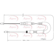 Apec Handbrake Cable Left Rear CAB1410