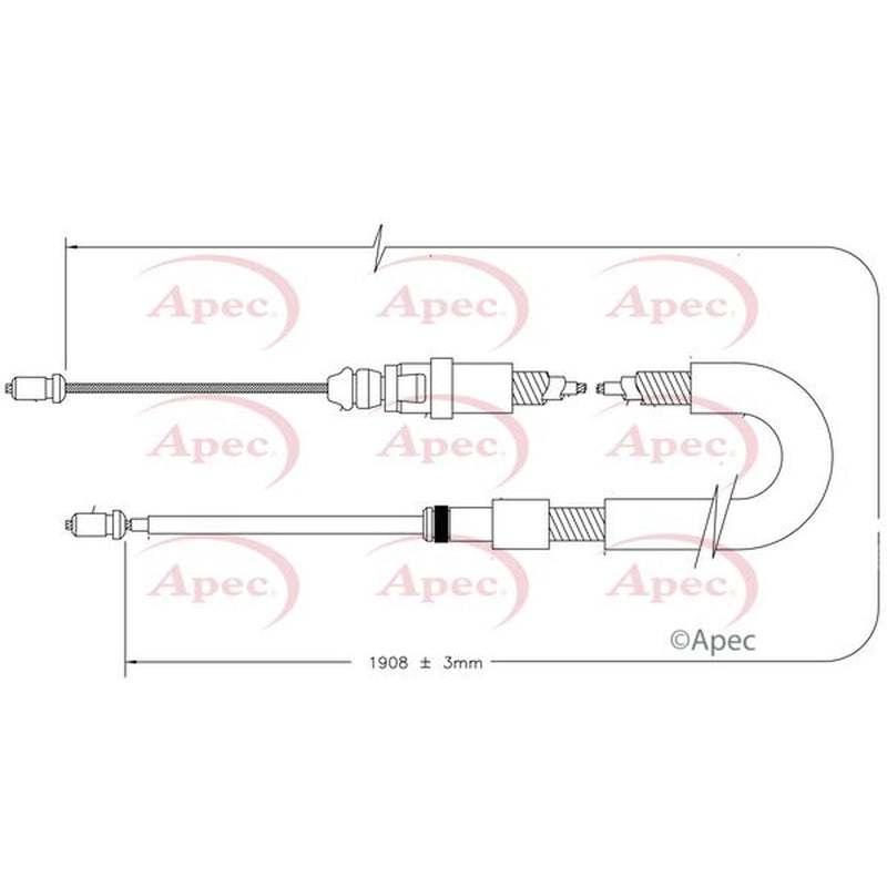 Apec Handbrake Cable Left Rear CAB1410