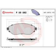 Brembo 4 x Front Brake Pad Set P59082