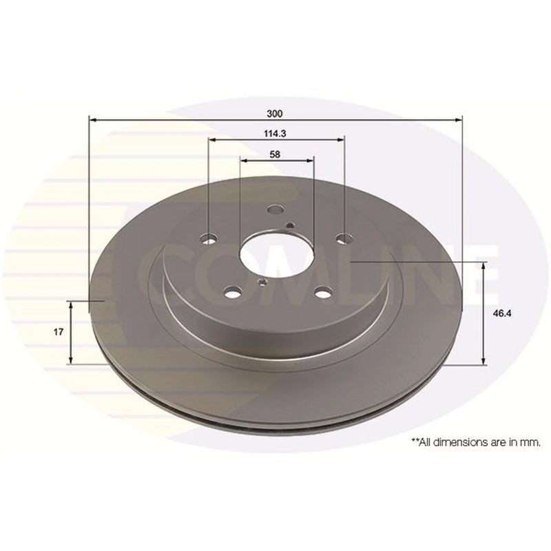 Comline 2 x Internally Vented Rear Brake Discs ADC4098V