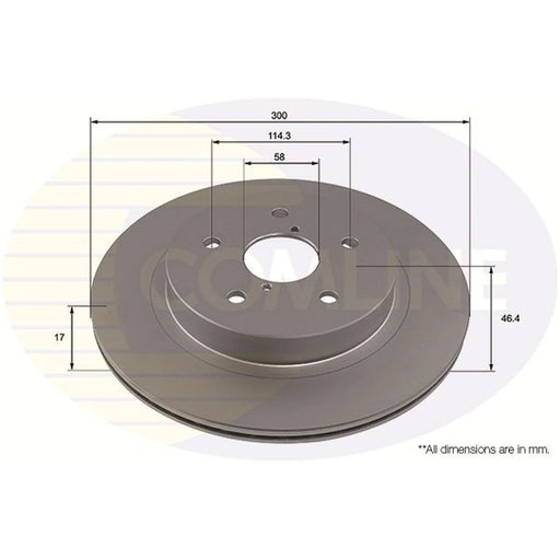 Comline 2 x Internally Vented Rear Brake Discs ADC4098V