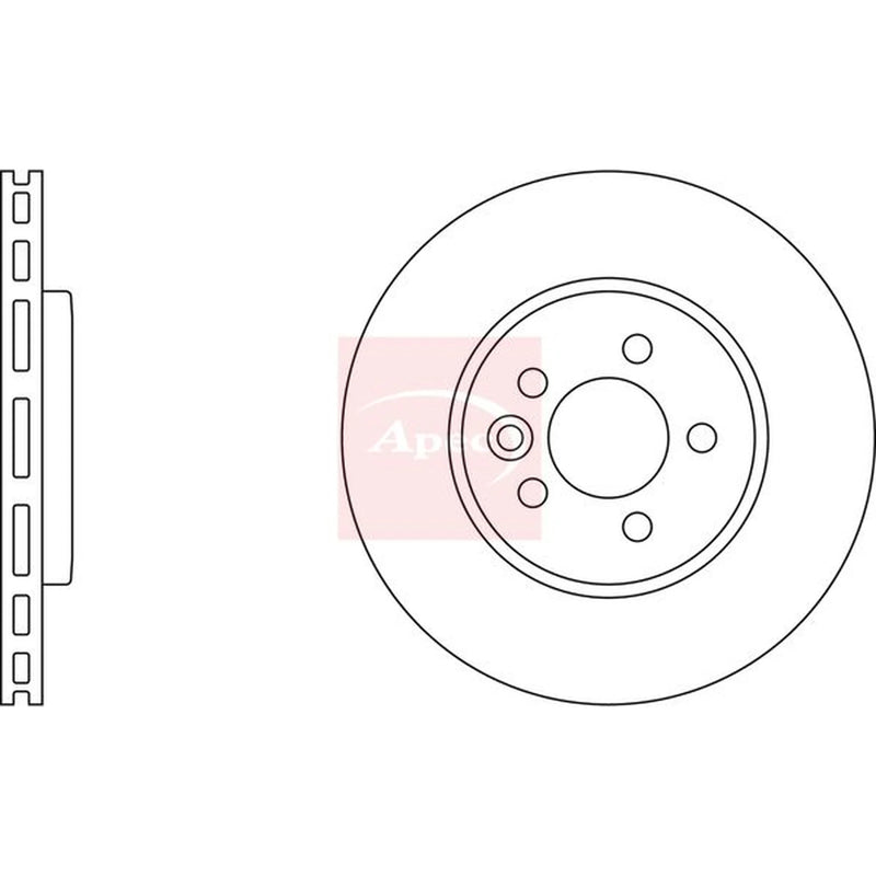 Apec 2 x Vented Front Brake Discs DSK835