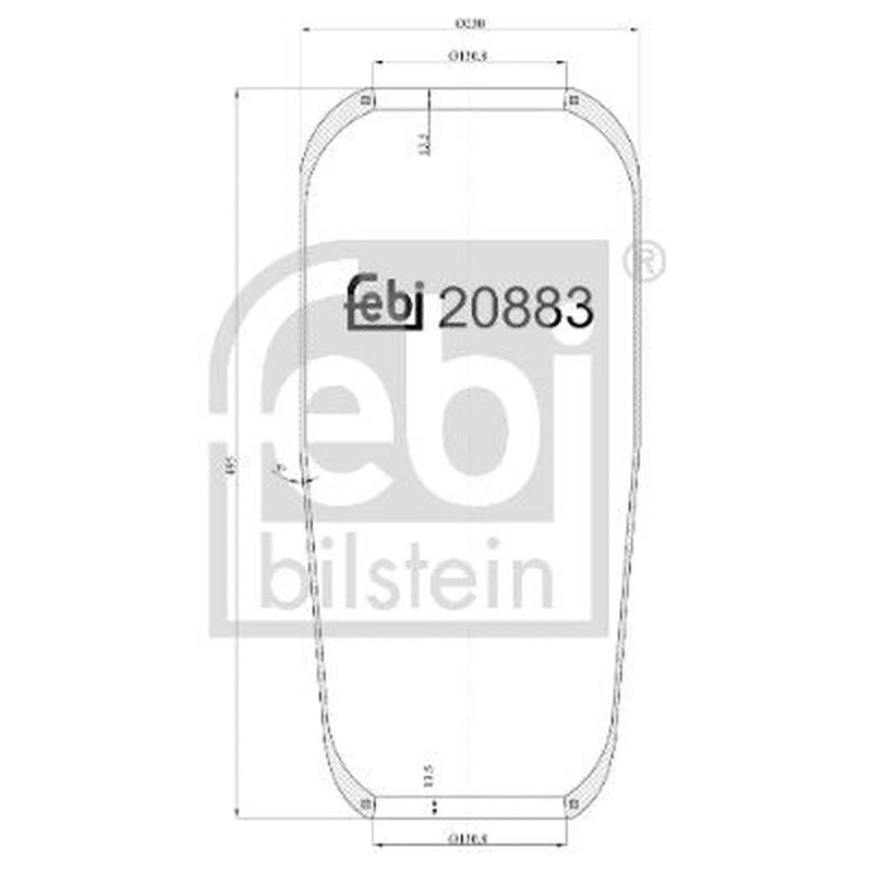 Febi Air Suspension Bellow 130mm Rear 20883