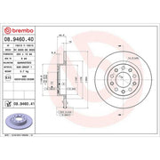 Brembo 2 x Solid Rear Brake Discs 08.9460.41