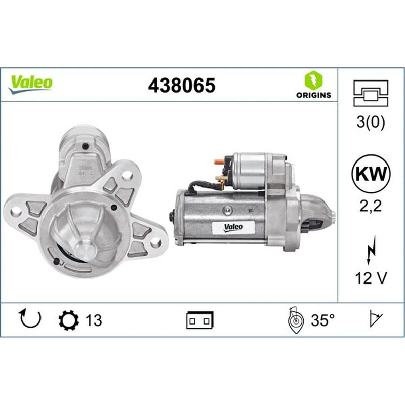 Valeo Starter Motor 12V 2.2kW 13 Teeth 438065