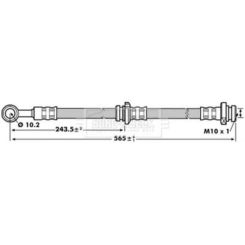 Borg & Beck Brake Hydraulic Hose Line Rear Left BBH7141