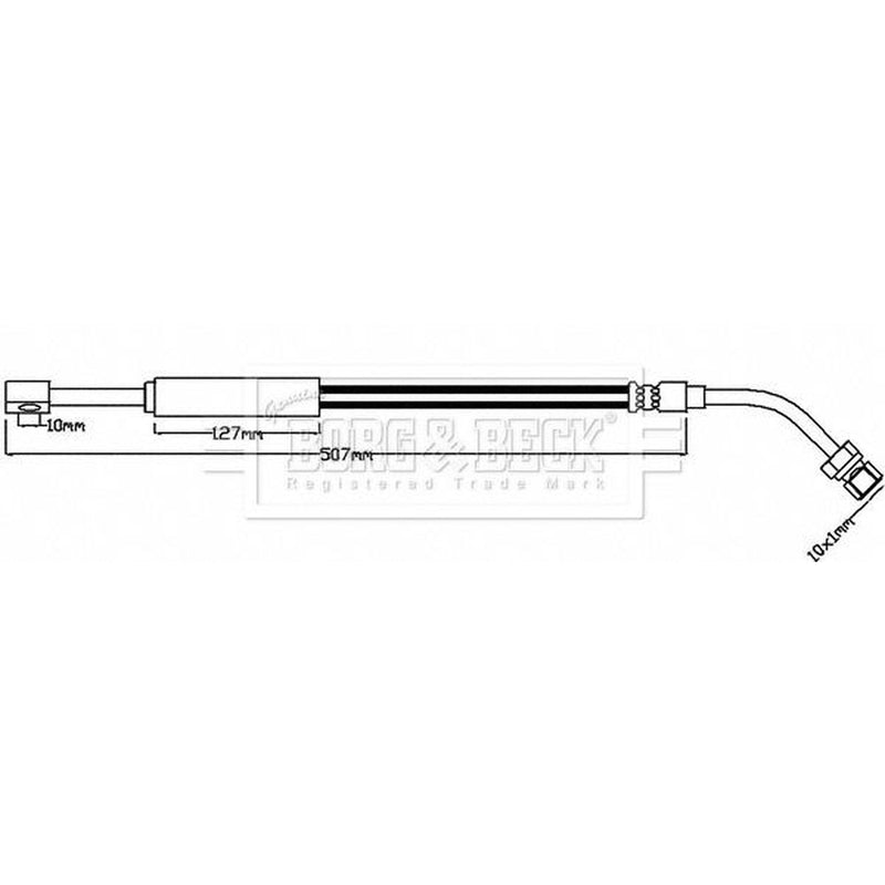 Borg & Beck Brake Hydraulic Hose Line Front Left BBH8141