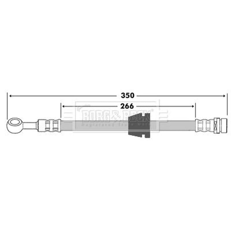 Borg & Beck Brake Hydraulic Hose Line Front Left BBH7352