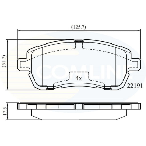 Comline 4 x Front Brake Pad Set CBP02361