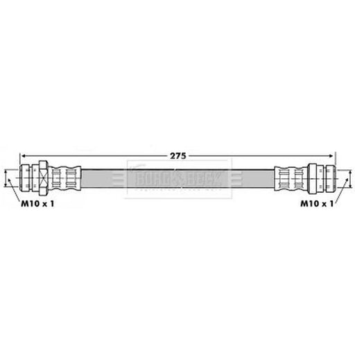 Borg & Beck Brake Hydraulic Hose Line Rear Left BBH7014