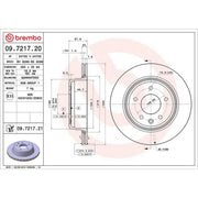 Brembo 2 x Internally Vented Rear Brake Discs 09.7217.21