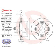 Brembo 2 x Internally Vented Rear Brake Discs 09.9505.11