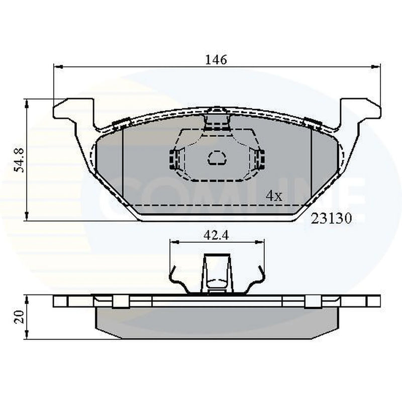 Comline 4 x Front Brake Pad Set CBP0737
