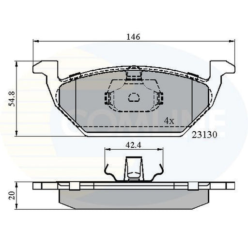 Comline 4 x Front Brake Pad Set CBP0737