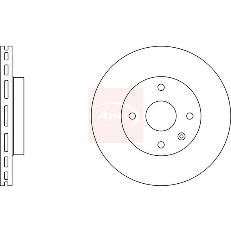 Apec 2 x Vented Front Brake Discs DSK2810