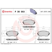 Brembo 4 x Front Brake Pad Set P30053