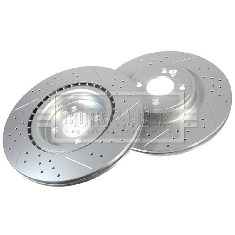 Borg & Beck 2 x Perforated/Vented Front Brake Discs BBD5557