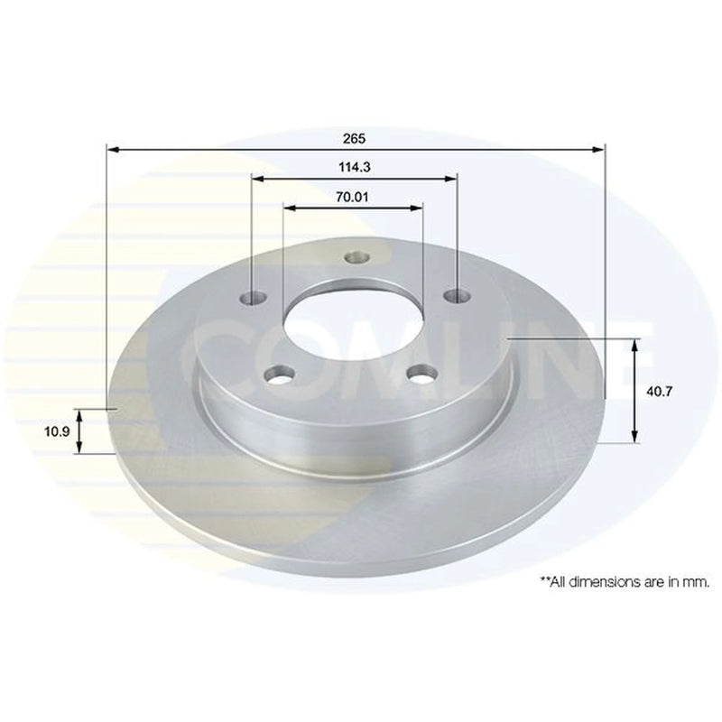 Comline 2 x Solid Rear Brake Discs ADC0448