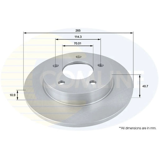Comline 2 x Solid Rear Brake Discs ADC0448