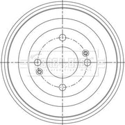Borg & Beck Brake Drum Assembly Rear BBR7286