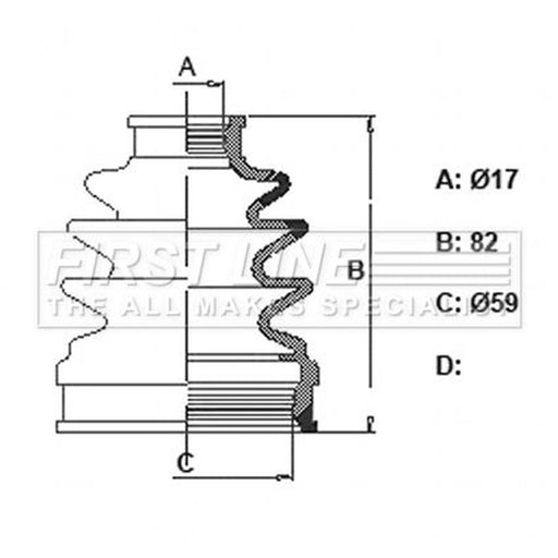 First Line Drive Shaft Bellow Kit Front Left FCB6343