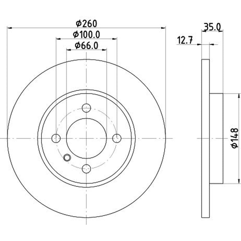 DON 2 x Solid Front Brake Discs PCD14892