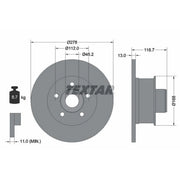 Textar 2 x Solid Front Brake Discs 92022000