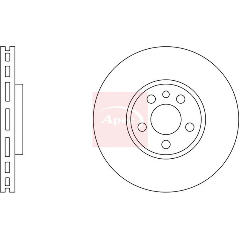 Apec 2 x Vented Front Brake Discs DSK2205